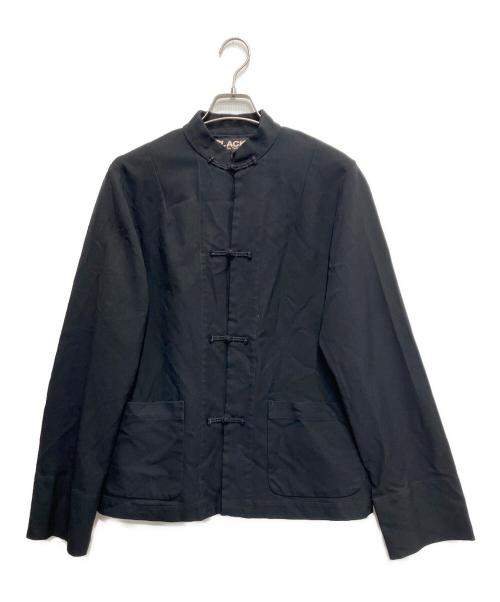 BLACK COMME des GARCONS（ブラックコムデギャルソン）BLACK COMME des GARCONS (ブラックコムデギャルソン) ポリ縮絨チャイナジャケット ブラック サイズ:Mの古着・服飾アイテム