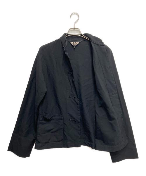 BLACK COMME des GARCONS（ブラックコムデギャルソン）BLACK COMME des GARCONS (ブラックコムデギャルソン) ポリ縮絨チャイナジャケット ブラック サイズ:Mの古着・服飾アイテム