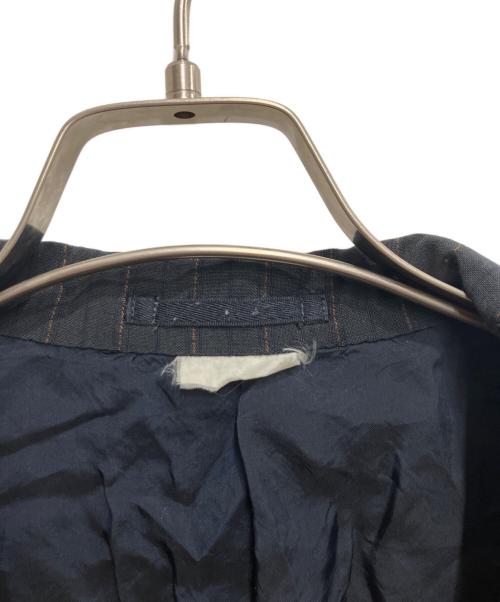 COMME des GARCONS HOMME PLUS（コムデギャルソンオムプリュス）COMME des GARCONS HOMME PLUS (コムデギャルソンオムプリュス) ウールストライプテーラードコート ネイビー サイズ:Mの古着・服飾アイテム