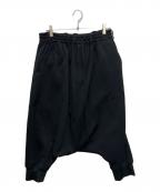 GROUND Yグラウンドワイ）の古着「裾リブラインサルエルパンツ」｜ブラック