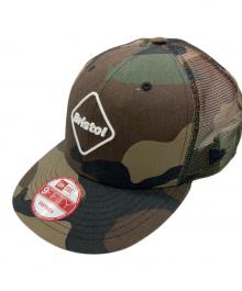 F.C.R.B.×New Era（エフシーレアルブリストル×ニューエラ）の古着「カモフラメッシュキャップ」｜グリーン×ブラウン