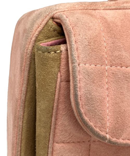 CHANEL（シャネル）CHANEL (シャネル) チョコバースウェードハンドバッグ ピンクの古着・服飾アイテム
