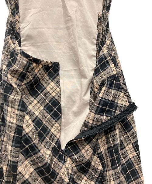 ANDMARY（アンドマリー）ANDMARY (アンドマリー) バックシャンチェックワンピース ベージュ×ブラック サイズ:不明の古着・服飾アイテム
