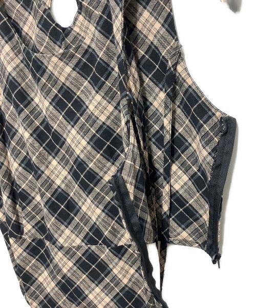 ANDMARY（アンドマリー）ANDMARY (アンドマリー) バックシャンチェックワンピース ベージュ×ブラック サイズ:不明の古着・服飾アイテム