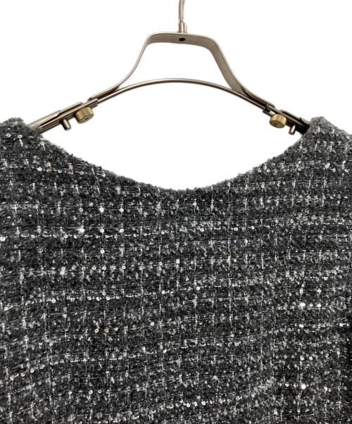 Snidel（スナイデル）Snidel (スナイデル) Vネックツイードジャンスカ グレーの古着・服飾アイテム