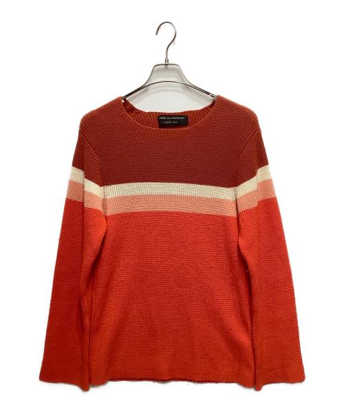 COMME des GARCONS HOMME PLUS（コムデギャルソンオムプリュス）COMME des GARCONS HOMME PLUS (コムデギャルソンオムプリュス) ボーダーニット オレンジ サイズ:FREEの古着・服飾アイテム