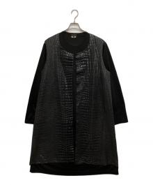 COMME des GARCONS HOMME PLUS（コムデギャルソンオムプリュス）の古着「クロコレイヤード長袖カットソー」｜ブラック