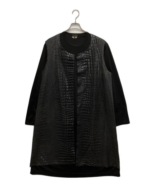 COMME des GARCONS HOMME PLUS（コムデギャルソンオムプリュス）COMME des GARCONS HOMME PLUS (コムデギャルソンオムプリュス) クロコレイヤード長袖カットソー ブラック サイズ:Lの古着・服飾アイテム