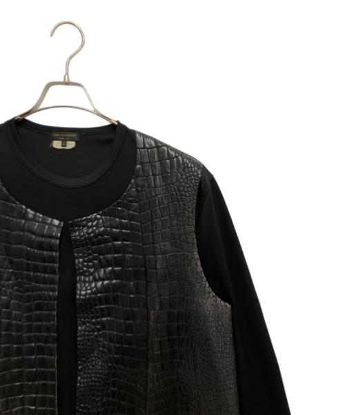 COMME des GARCONS HOMME PLUS（コムデギャルソンオムプリュス）COMME des GARCONS HOMME PLUS (コムデギャルソンオムプリュス) クロコレイヤード長袖カットソー ブラック サイズ:Lの古着・服飾アイテム