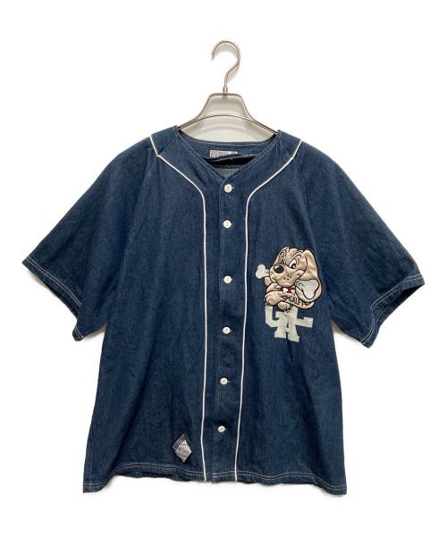 GALFY（ガルフィー）GALFY (ガルフィー) デニムベースボールシャツ ブルー サイズ:大型犬の古着・服飾アイテム