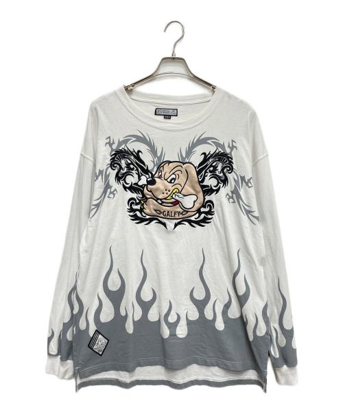 GALFY（ガルフィー）GALFY (ガルフィー) ロングスリーブカットソー ホワイト×グレー サイズ:大型犬の古着・服飾アイテム