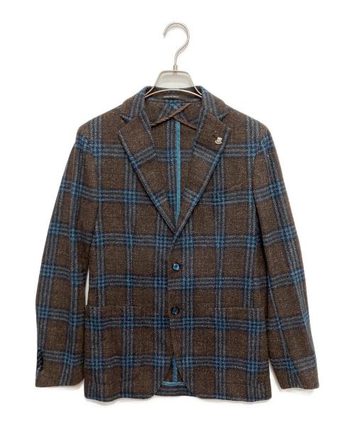 TAGLIATORE（タリアトーレ）TAGLIATORE (タリアトーレ) MONTECARLO ウィンドウペン 2B ジャケット ブラウン サイズ:44/Rの古着・服飾アイテム