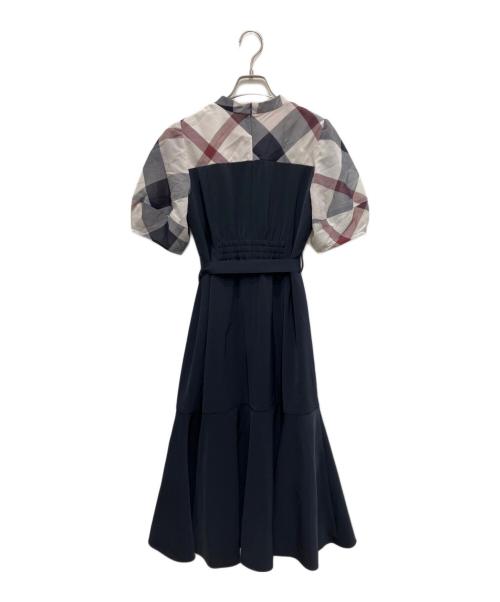BLUE LABEL CRESTBRIDGE（ブルーレーベルクレストブリッジ）BLUE LABEL CRESTBRIDGE (ブルーレーベルクレストブリッジ) ストレッチツイルビスチェドレス ネイビー サイズ:36の古着・服飾アイテム