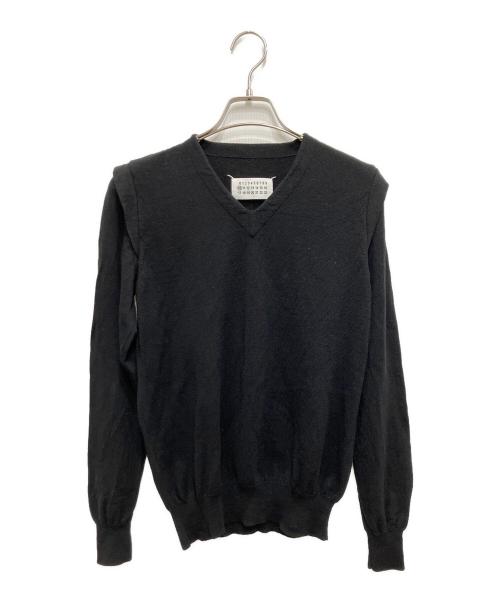 Maison Martin Margiela（メゾンマルタンマルジェラ）Maison Martin Margiela (メゾンマルタンマルジェラ) Vネックニット ブラック サイズ:Ｓの古着・服飾アイテム