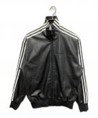adidasアディダス）の古着「フェイクレザーファイヤーバードトラックジャケット」｜ブラック