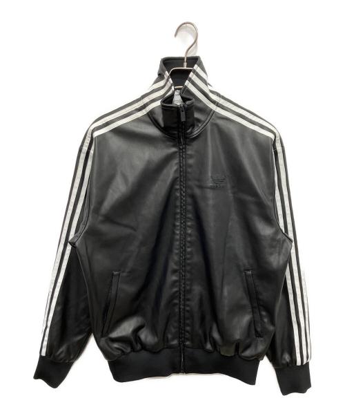 adidas（アディダス）adidas (アディダス) フェイクレザーファイヤーバードトラックジャケット ブラック サイズ:Lの古着・服飾アイテム