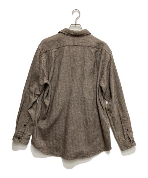 POLO RALPH LAUREN（ポロ・ラルフローレン）POLO RALPH LAUREN (ポロ・ラルフローレン) LOWELL SPORT ヘリンボーンシャツ ブラウン サイズ:Lの古着・服飾アイテム