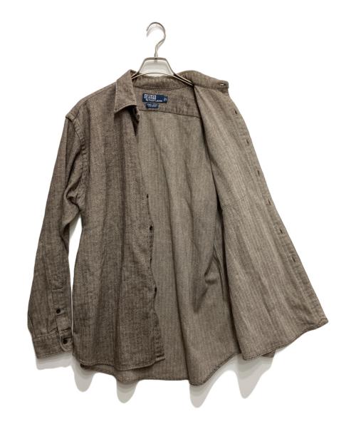 POLO RALPH LAUREN（ポロ・ラルフローレン）POLO RALPH LAUREN (ポロ・ラルフローレン) LOWELL SPORT ヘリンボーンシャツ ブラウン サイズ:Lの古着・服飾アイテム