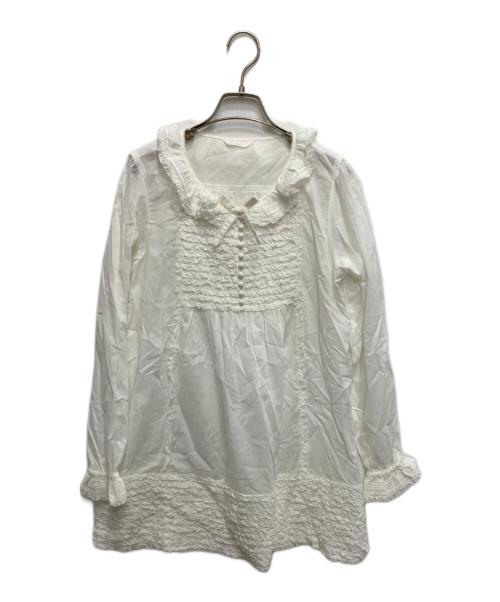 PINK HOUSE（ピンクハウス）PINK HOUSE (ピンクハウス) フリルブラウス ホワイト サイズ:Freeの古着・服飾アイテム
