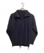 HOMME PLISSE ISSEY MIYAKEオム プリッセ イッセイ ミヤケ）の古着「プリーツレースアップシャツ」｜ブラック