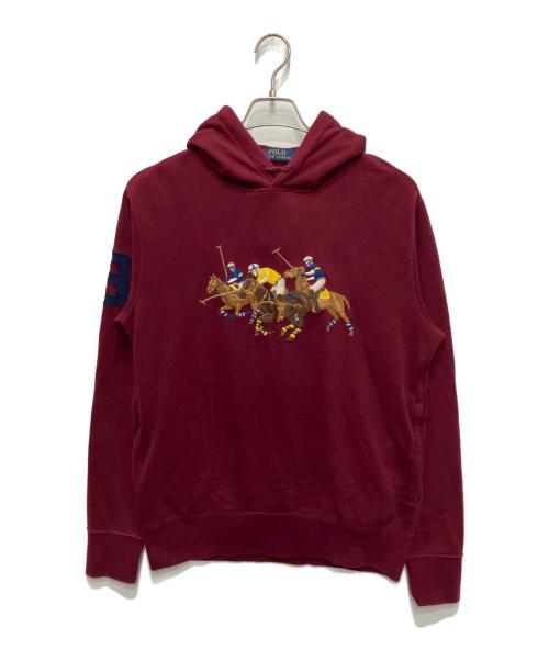 POLO RALPH LAUREN（ポロ・ラルフローレン）POLO RALPH LAUREN (ポロ・ラルフローレン) 刺繍プルオーバーパーカー ボルドー サイズ:Sの古着・服飾アイテム