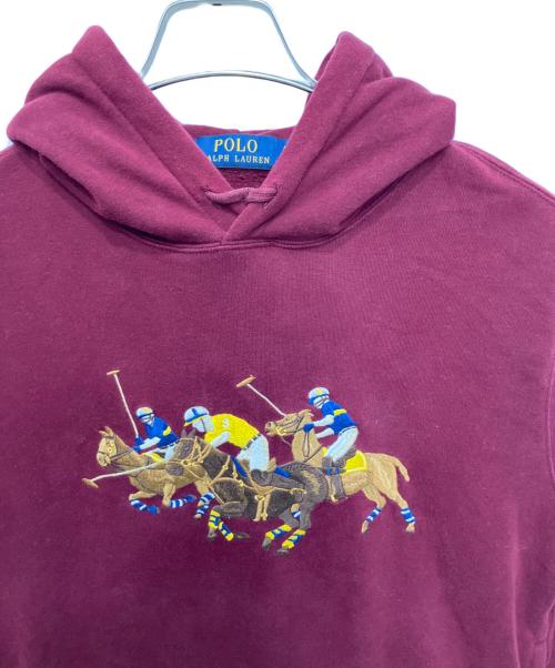 POLO RALPH LAUREN（ポロ・ラルフローレン）POLO RALPH LAUREN (ポロ・ラルフローレン) 刺繍プルオーバーパーカー ボルドー サイズ:Sの古着・服飾アイテム