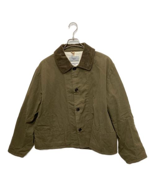 YAECA（ヤエカ）YAECA (ヤエカ) オイルドショートカバーオール オリーブ サイズ:Lの古着・服飾アイテム