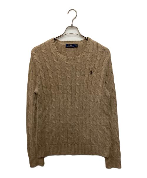 POLO RALPH LAUREN（ポロ・ラルフローレン）POLO RALPH LAUREN (ポロ・ラルフローレン) ケーブルニット ブラウン サイズ:Sの古着・服飾アイテム