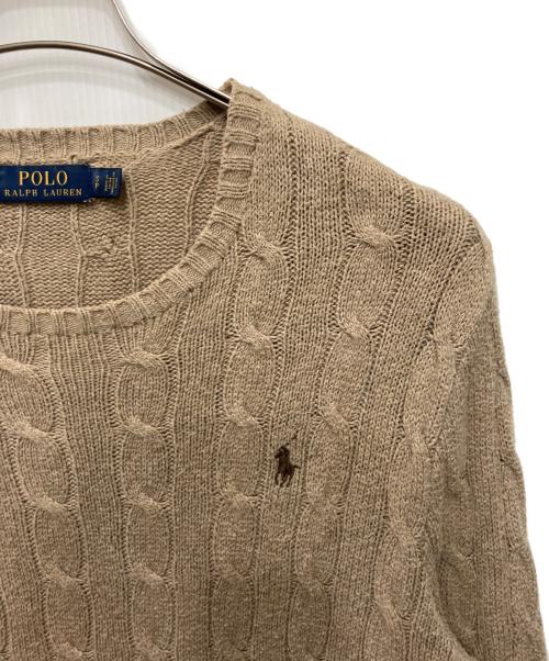 POLO RALPH LAUREN（ポロ・ラルフローレン）POLO RALPH LAUREN (ポロ・ラルフローレン) ケーブルニット ブラウン サイズ:Sの古着・服飾アイテム