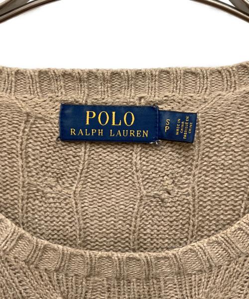 POLO RALPH LAUREN（ポロ・ラルフローレン）POLO RALPH LAUREN (ポロ・ラルフローレン) ケーブルニット ブラウン サイズ:Sの古着・服飾アイテム
