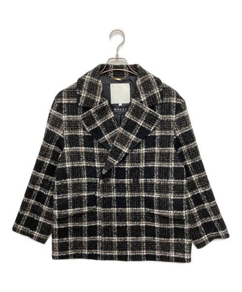 自由区（ジユウク）自由区 (ジユウク) ループミルドチェック コート ブラック サイズ:Ｍの古着・服飾アイテム