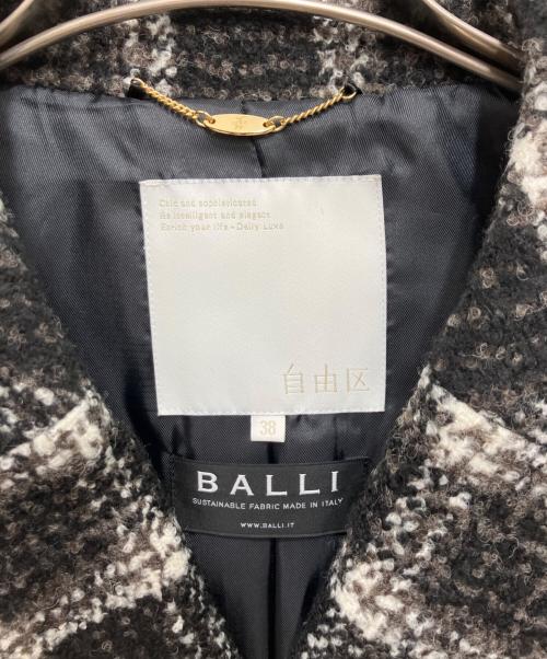 自由区（ジユウク）自由区 (ジユウク) ループミルドチェック コート ブラック サイズ:Ｍの古着・服飾アイテム