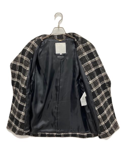 自由区（ジユウク）自由区 (ジユウク) ループミルドチェック コート ブラック サイズ:Ｍの古着・服飾アイテム