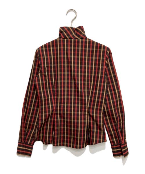 NARA CAMICIE（ナラカミーチェ）NARA CAMICIE (ナラカミーチェ) フリルブラウス ブラウンの古着・服飾アイテム
