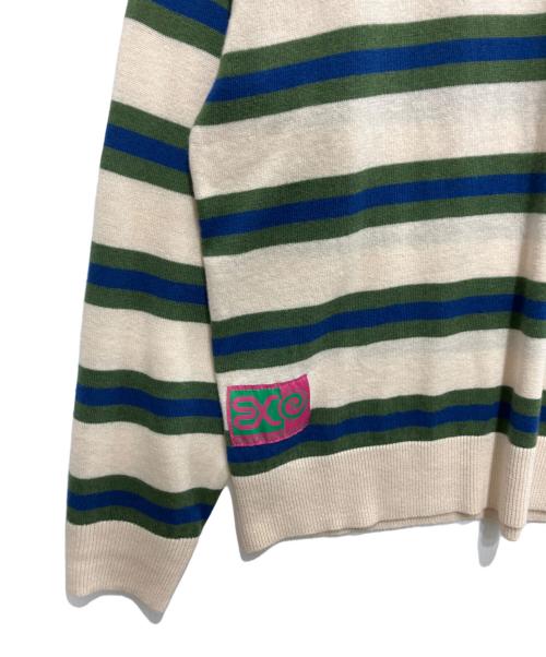 Ecstatic Research（エクスタティック リサーチ）Ecstatic Research (エクスタティック リサーチ) BORDER POLO KNIT ベージュ サイズ:Lの古着・服飾アイテム