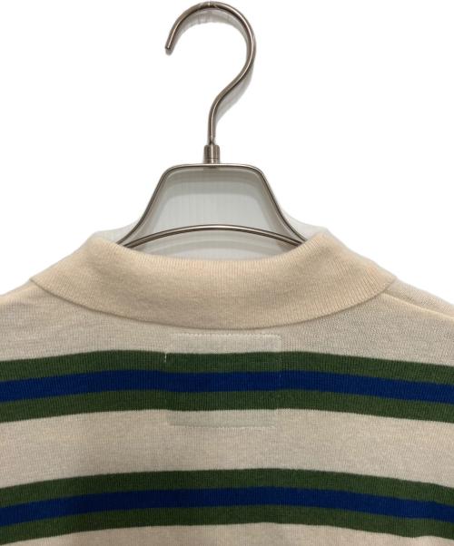 Ecstatic Research（エクスタティック リサーチ）Ecstatic Research (エクスタティック リサーチ) BORDER POLO KNIT ベージュ サイズ:Lの古着・服飾アイテム