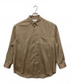 Graphpaperグラフペーパー）の古着「Silicon Poplin Oversized Regular Collar Shirt」｜ベージュ