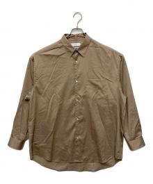 Graphpaper（グラフペーパー）の古着「Silicon Poplin Oversized Regular Collar Shirt」｜ベージュ