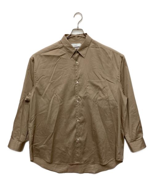 Graphpaper（グラフペーパー）Graphpaper (グラフペーパー) Silicon Poplin Oversized Regular Collar Shirt ベージュ サイズ:1の古着・服飾アイテム