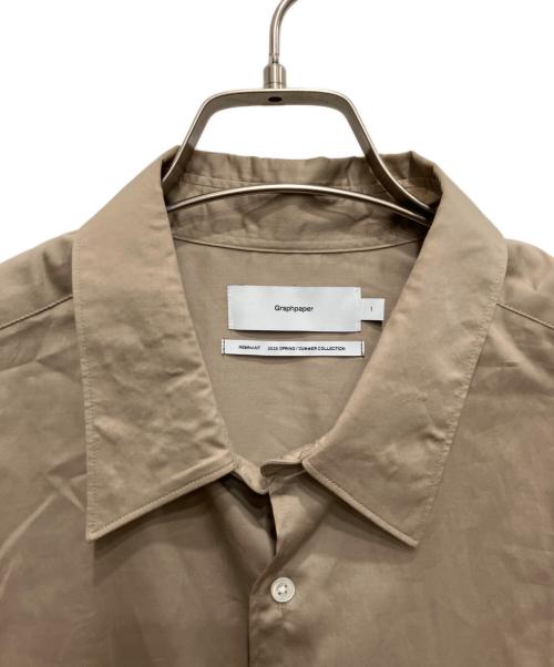 Graphpaper（グラフペーパー）Graphpaper (グラフペーパー) Silicon Poplin Oversized Regular Collar Shirt ベージュ サイズ:1の古着・服飾アイテム