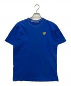 PLAY COMME des GARCONSプレイコムデギャルソン）の古着「製品染めハートワッペンTシャツ」｜ブルー