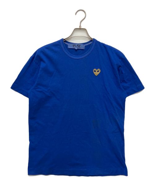 PLAY COMME des GARCONS（プレイコムデギャルソン）PLAY COMME des GARCONS (プレイコムデギャルソン) 製品染めハートワッペンTシャツ ブルー サイズ:XLの古着・服飾アイテム