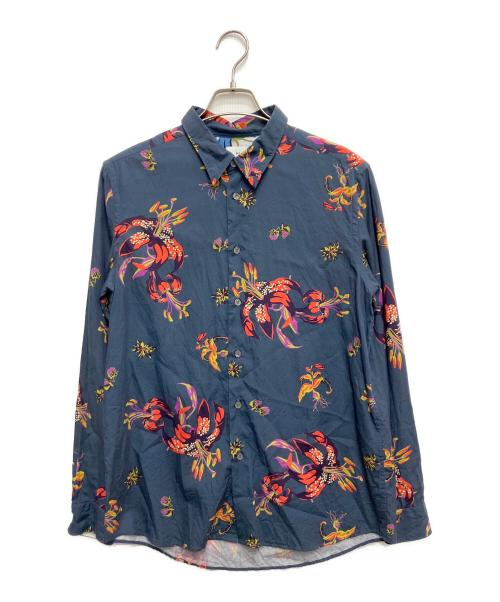 PS Paul Smith（ＰＳポールスミス）PS Paul Smith (ＰＳポールスミス) 花柄シャツ ネイビー サイズ:Lの古着・服飾アイテム