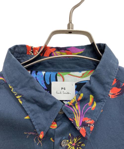 PS Paul Smith（ＰＳポールスミス）PS Paul Smith (ＰＳポールスミス) 花柄シャツ ネイビー サイズ:Lの古着・服飾アイテム
