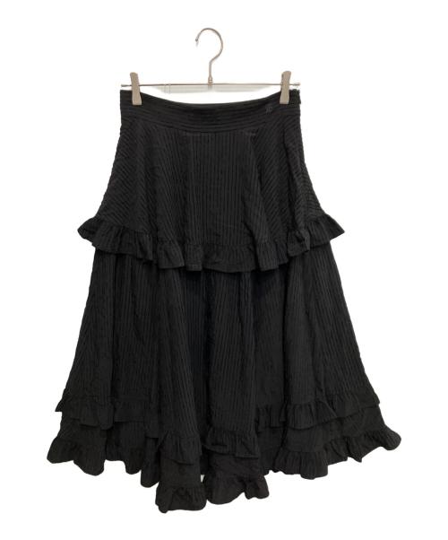 Tnewties（トゥエンティーズ）TNEWTIES (トゥエンティーズ) レイヤードフリルスカート ブラック サイズ:FREEの古着・服飾アイテム