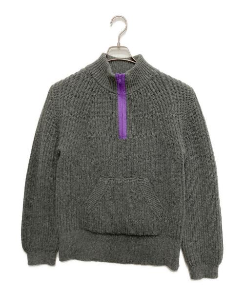 BLUE BLUE（ブルーブルー）BLUE BLUE (ブルーブルー) ウールハーフジップニット グレー サイズ:２の古着・服飾アイテム