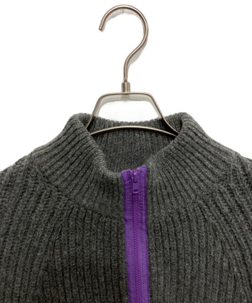 BLUE BLUE（ブルーブルー）BLUE BLUE (ブルーブルー) ウールハーフジップニット グレー サイズ:２の古着・服飾アイテム