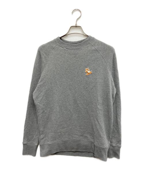 maison kitsune（メゾンキツネ）maison kitsune (メゾンキツネ) クルーネックスウェット グレー サイズ:XSの古着・服飾アイテム