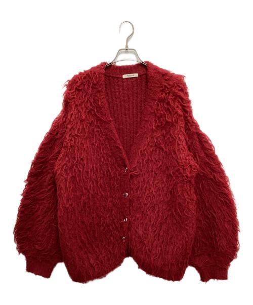 Andequal（アンドコール）Andequal (アンドコール) unique button knit cardigan レッド サイズ:freeの古着・服飾アイテム