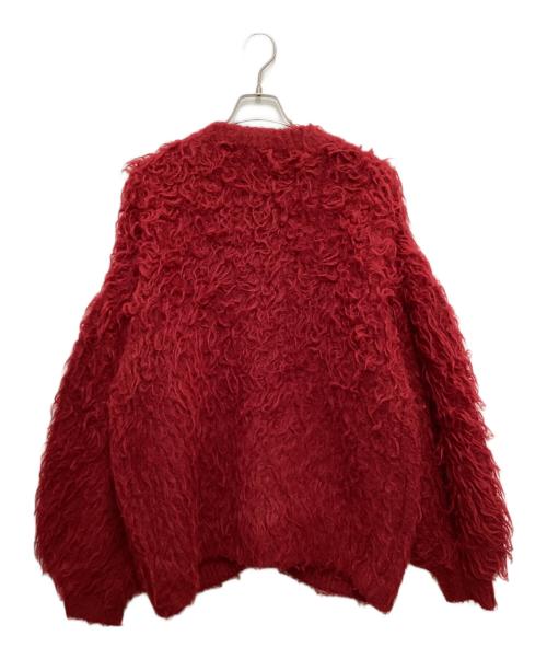 Andequal（アンドコール）Andequal (アンドコール) unique button knit cardigan レッド サイズ:freeの古着・服飾アイテム